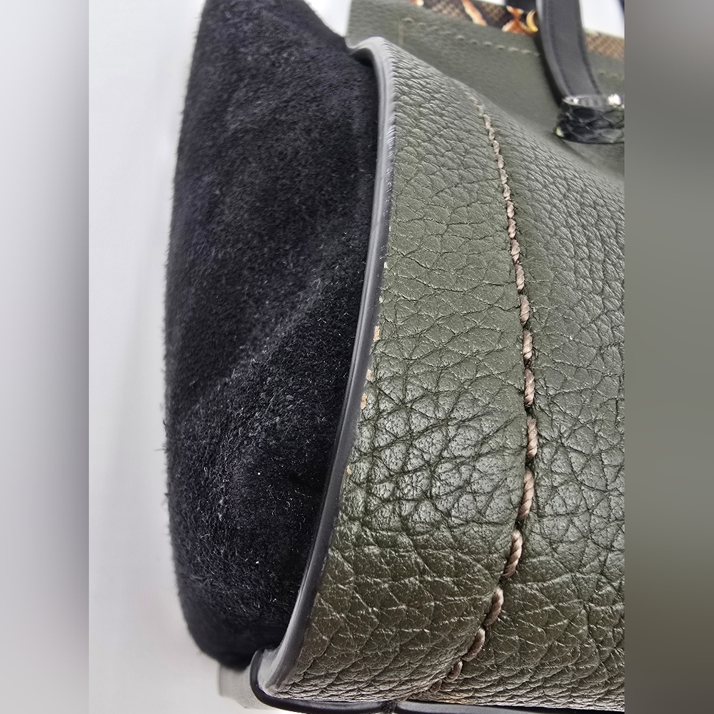 Coach Troupe Carryall 35 In Pine w/ Snakeskin Detail + NWT Snakeskin Strap - Picture 6 of 16